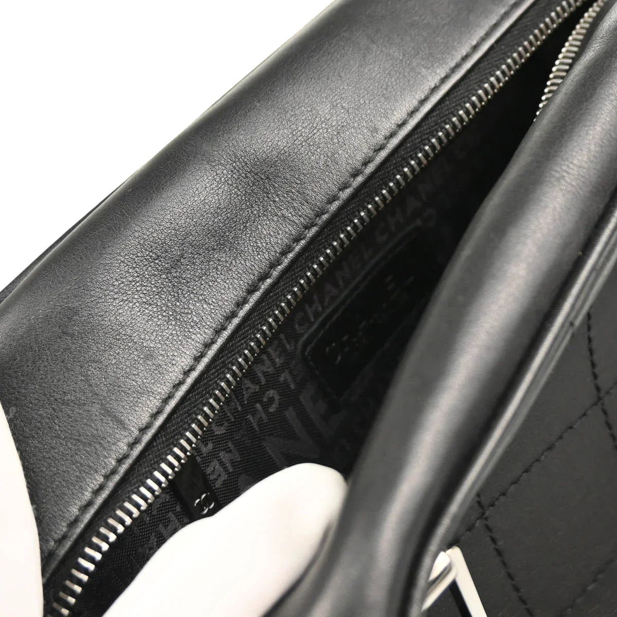 Chanel 2001-2003 Black Calfskin Choco Bar Handbag