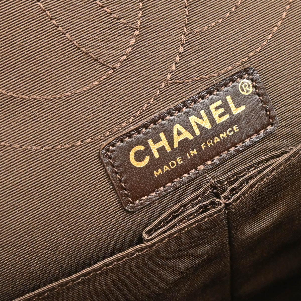 Chanel 2009-2010 Black Lacquer Tweed Mademoiselle Lock Double Flap Shoulder Bag