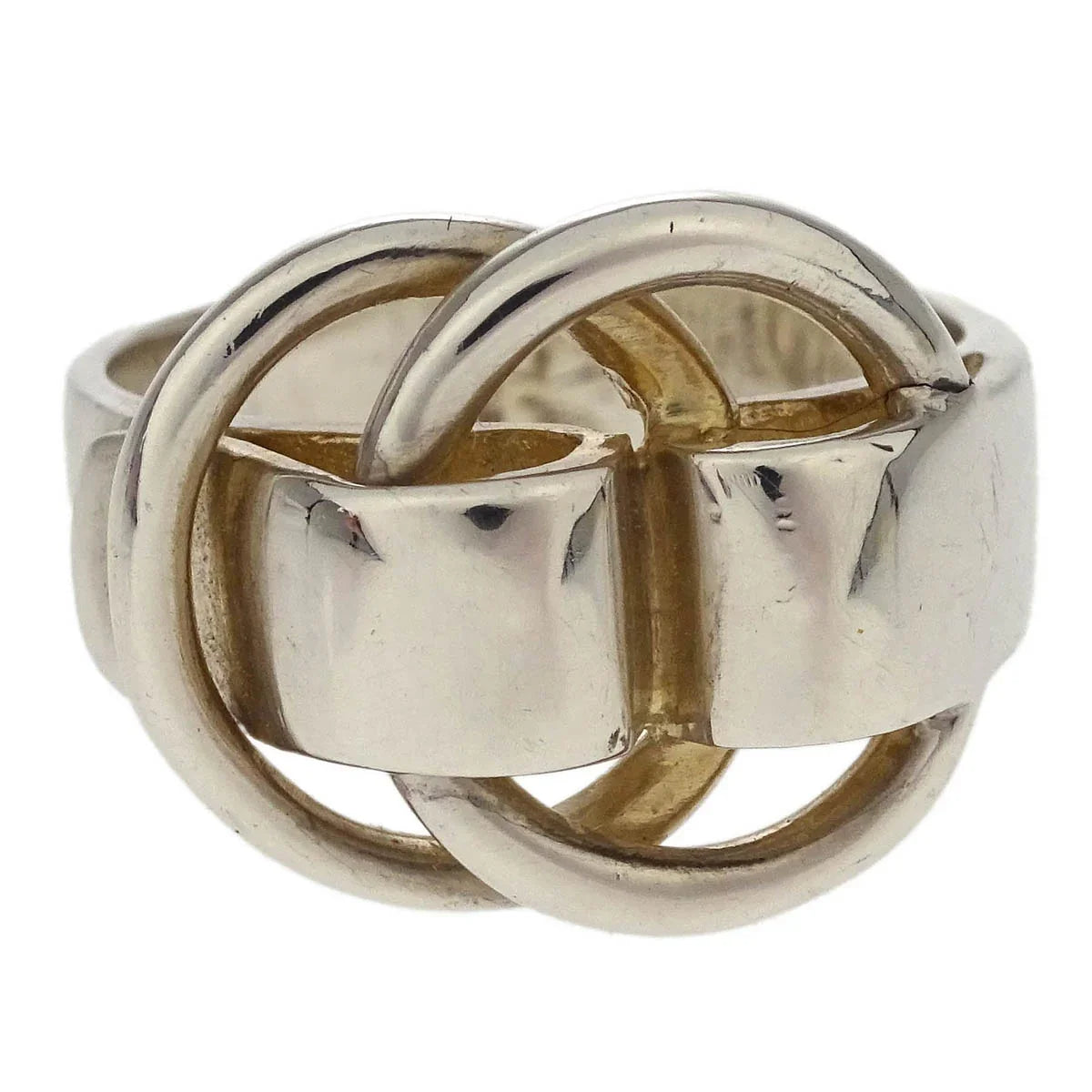Hermes Deux Anneaux Ring Silver #50 #10