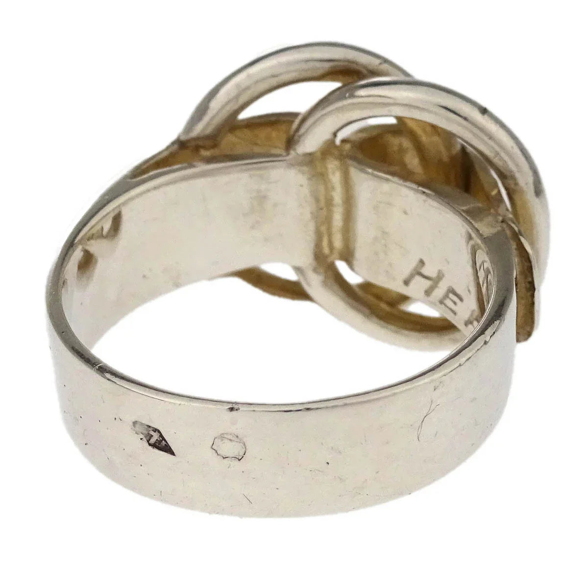 Hermes Deux Anneaux Ring Silver #50 #10