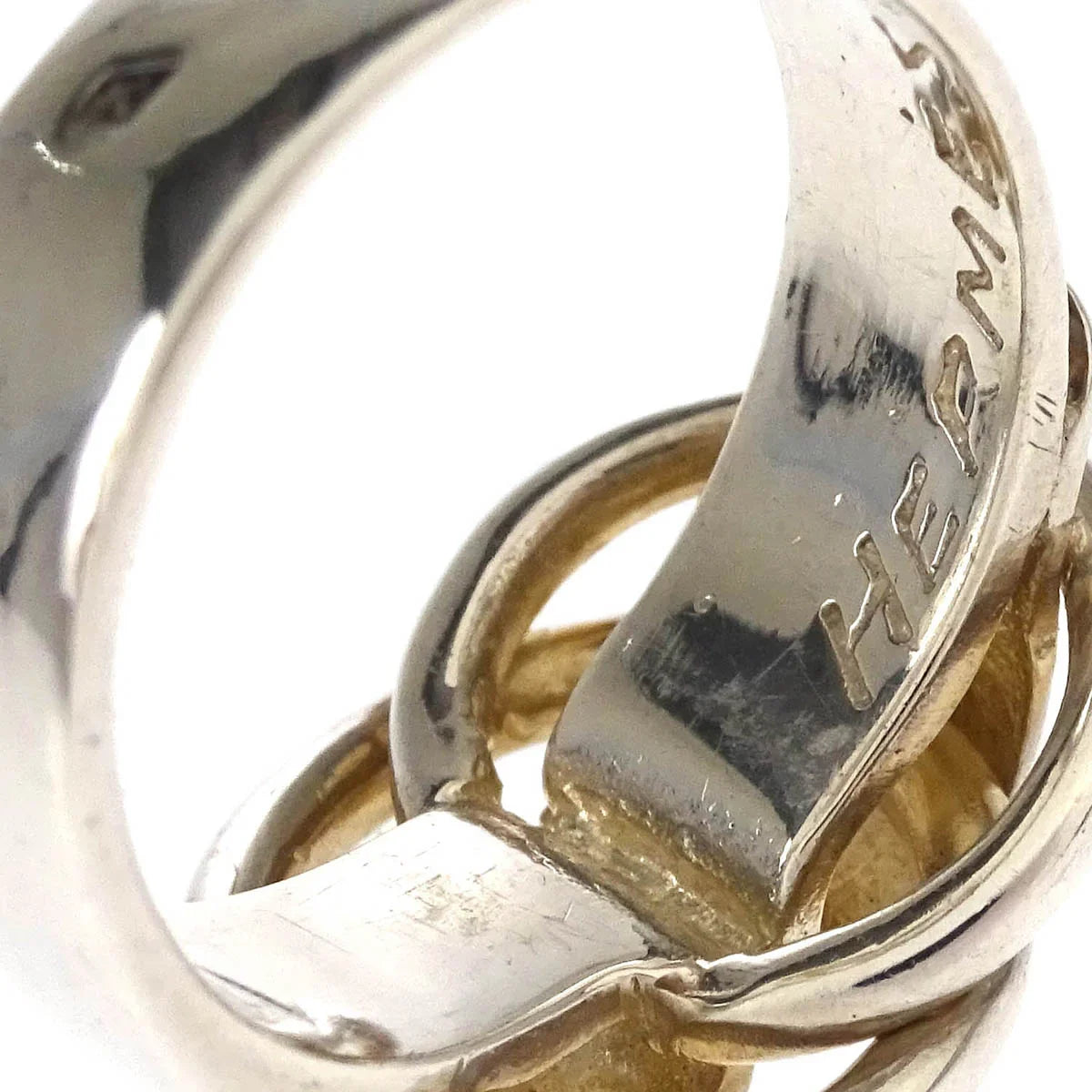 Hermes Deux Anneaux Ring Silver #50 #10