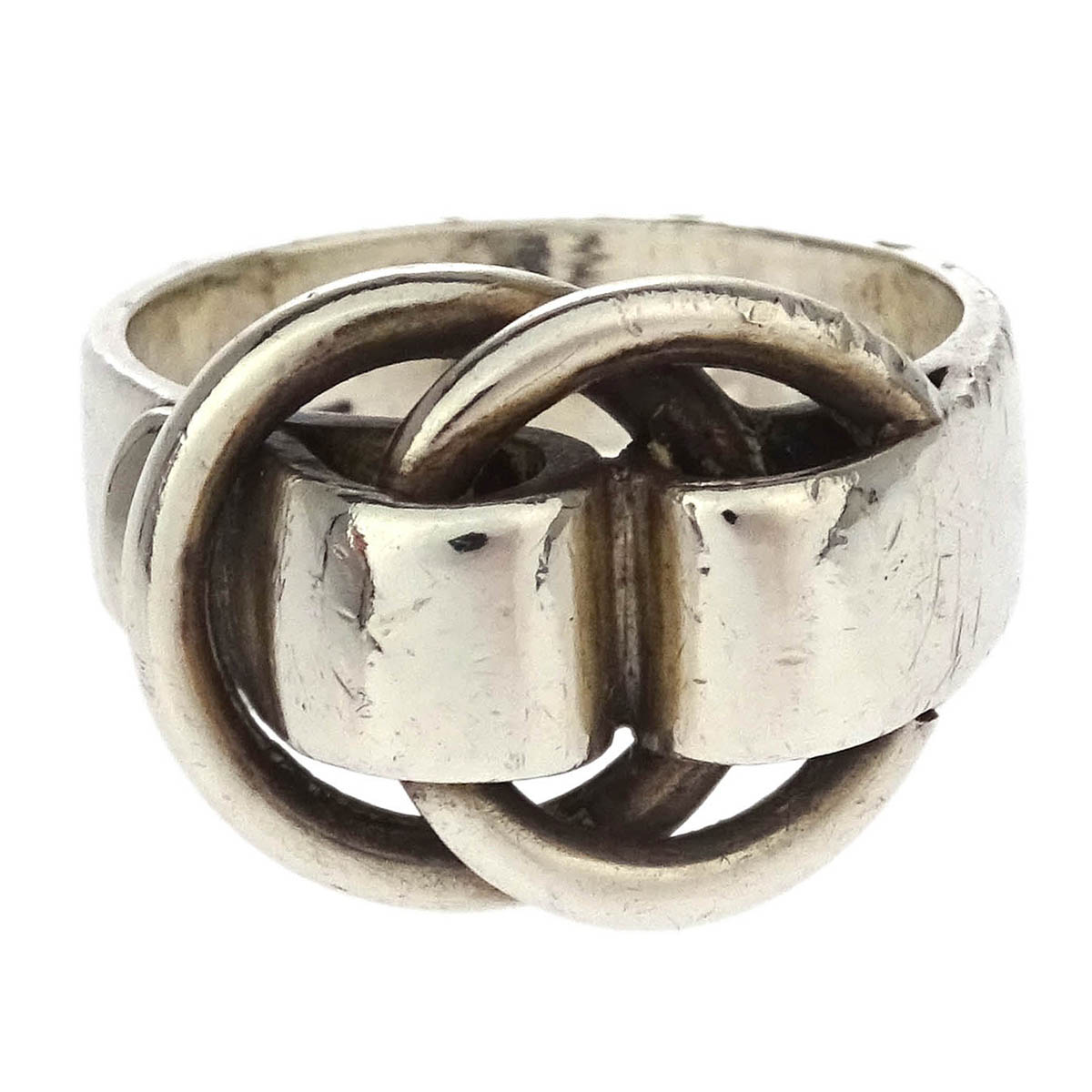 Hermes Deux Anneaux Ring Silver #49 #9