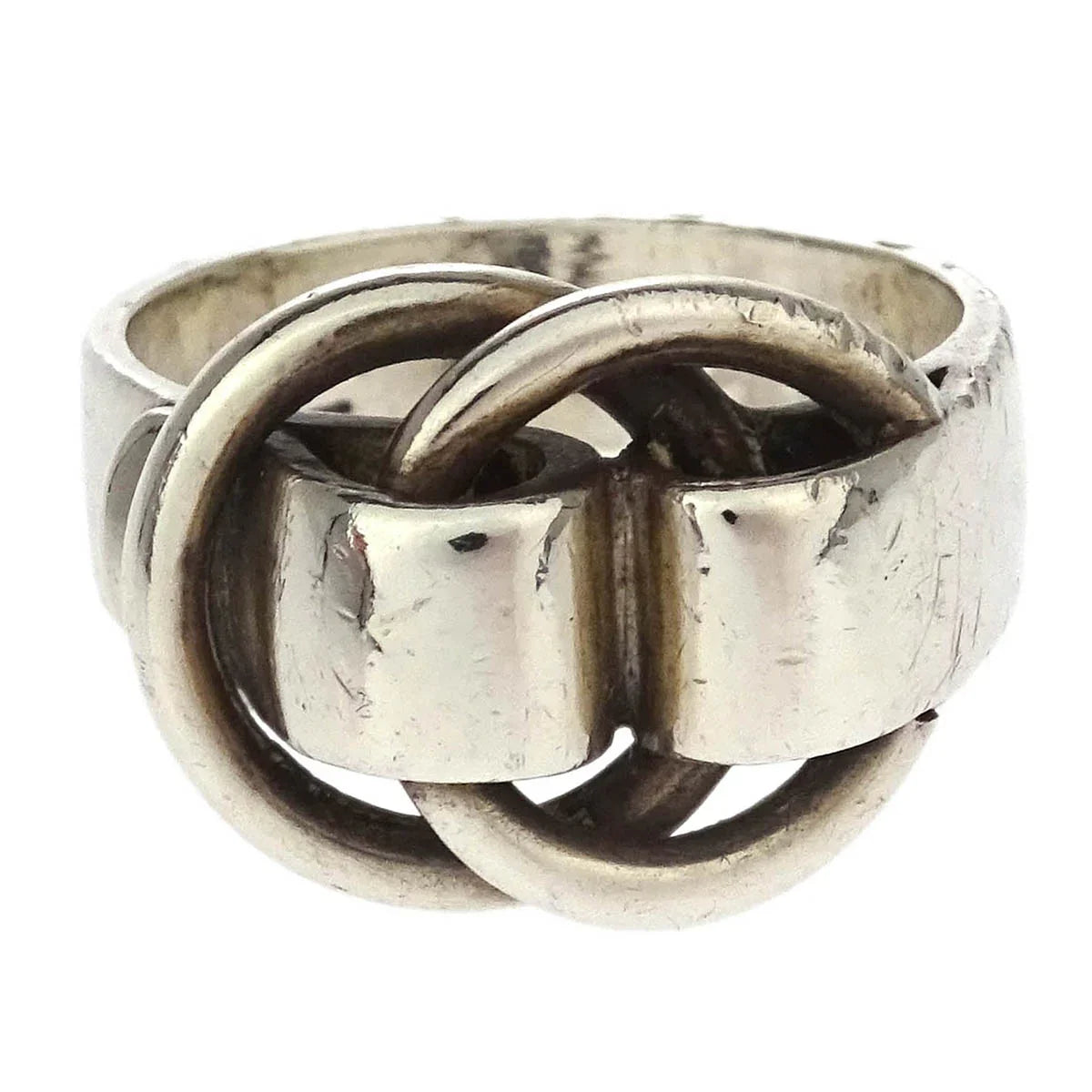 Hermes Deux Anneaux Ring Silver #49 #9