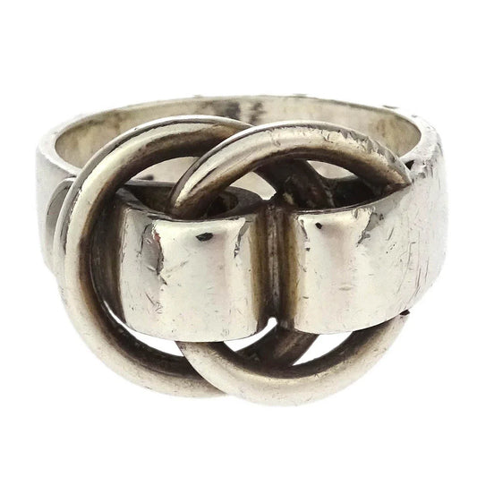 Hermes Deux Anneaux Ring Silver #49 #9