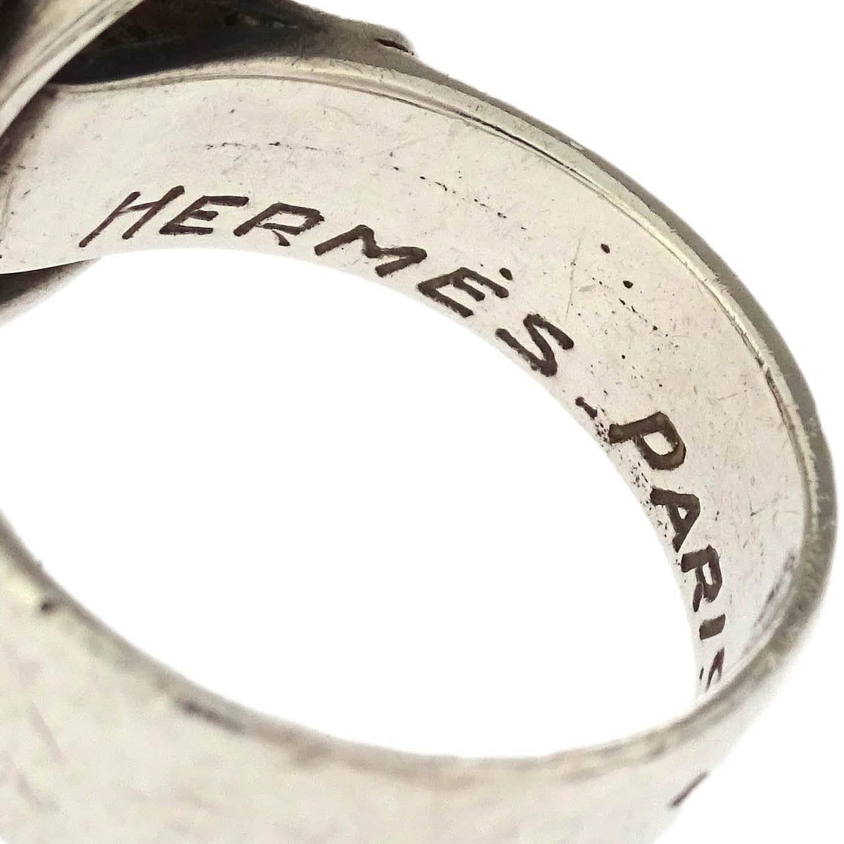 Hermes Deux Anneaux Ring Silver #49 #9