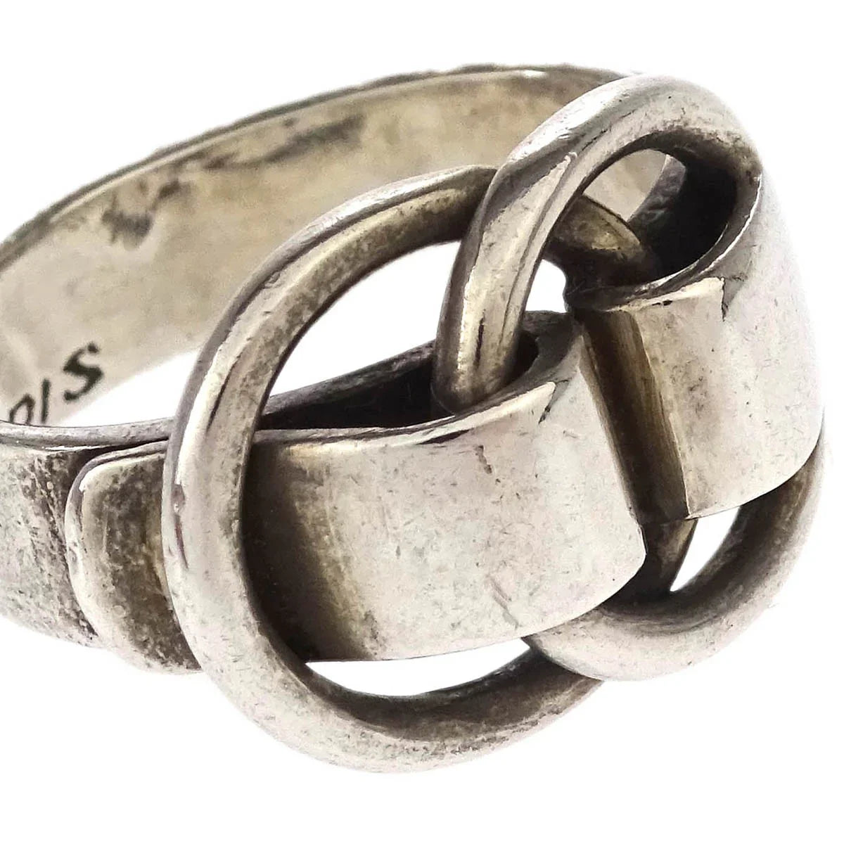 Hermes Deux Anneaux Ring Silver #50