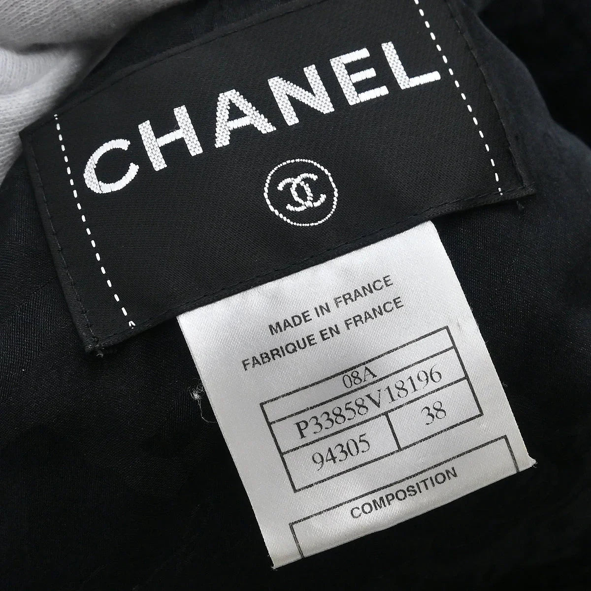Chanel 2008 Single Breasted Collarless Jacket Black #38