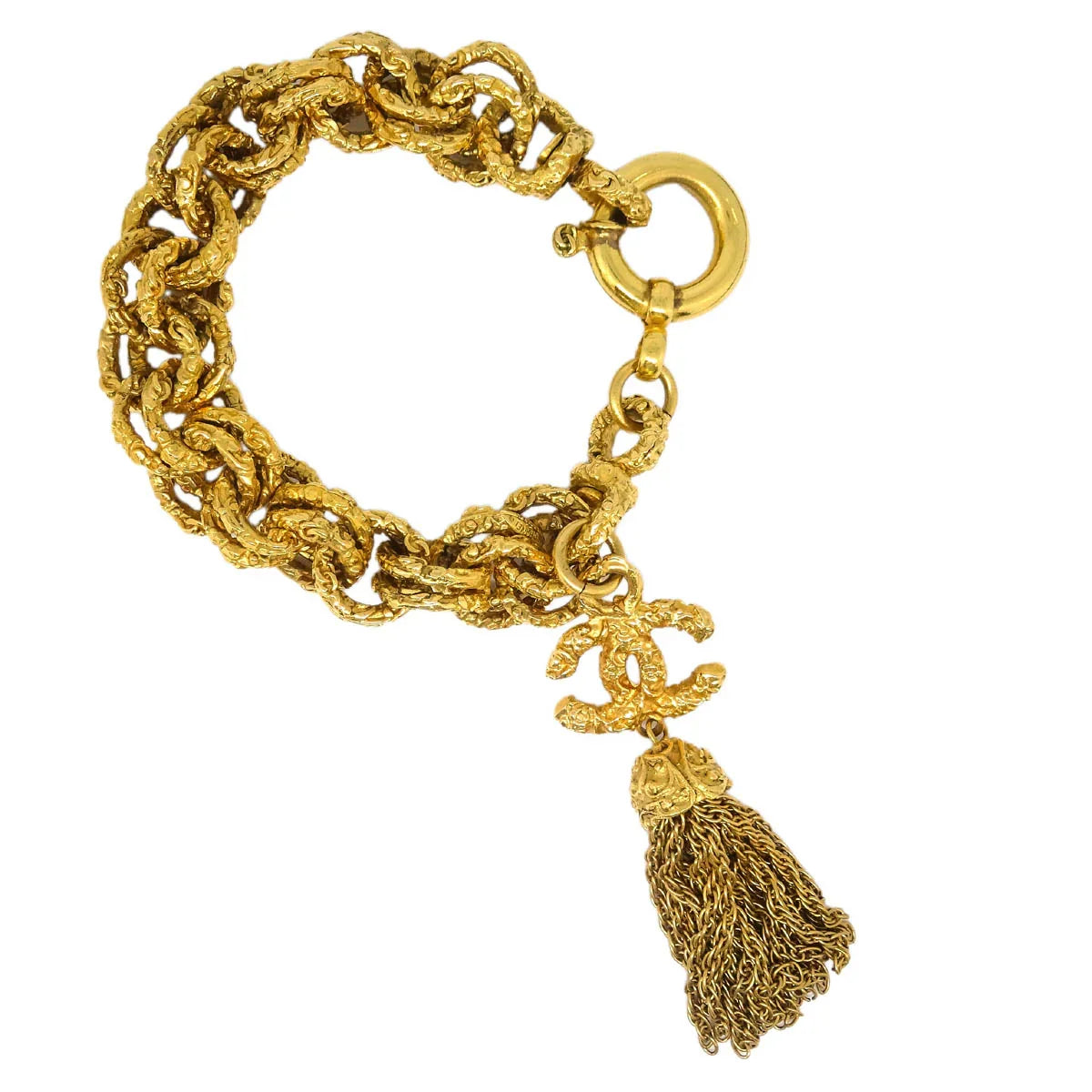 Chanel CC Bracelet Fringe Gold 93A