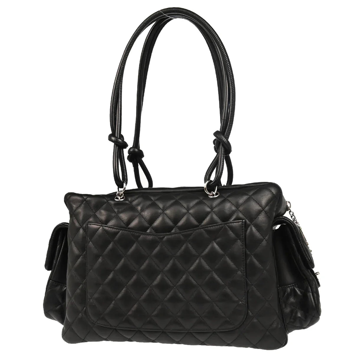Chanel 2003-2004 Black Calfskin Cambon Ligne Reporter Bag Handbag