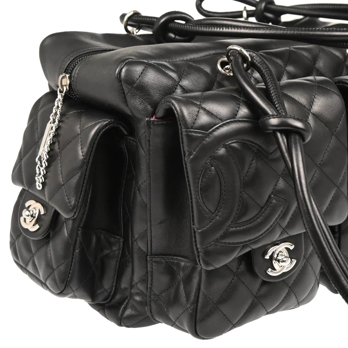 Chanel 2003-2004 Black Calfskin Cambon Ligne Reporter Bag Handbag