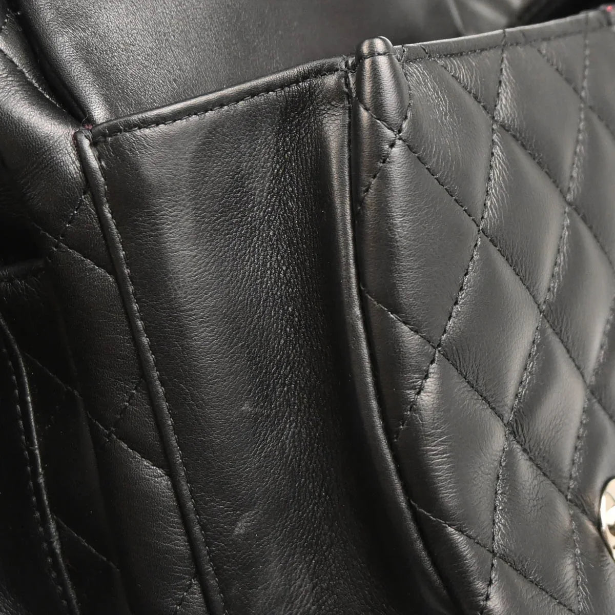 Chanel 2003-2004 Black Calfskin Cambon Ligne Reporter Bag Handbag