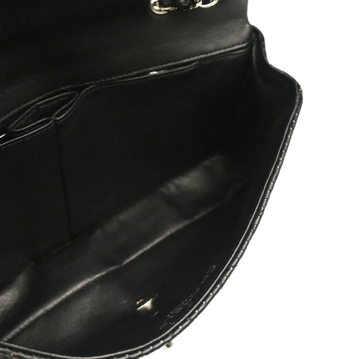 Chanel 2006-2008 Black Perforated Lambskin East West Shoulder Bag