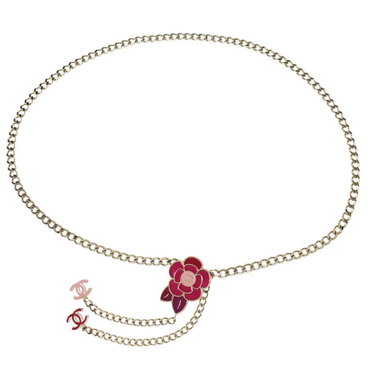 Chanel Camellia Charm Chain Belt Gold 05P