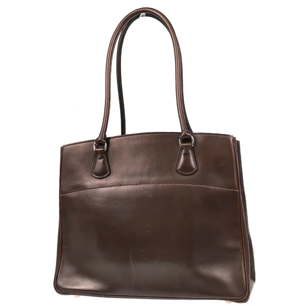 Hermes 2001 Chocolat Tadelakt La Tote Handbag
