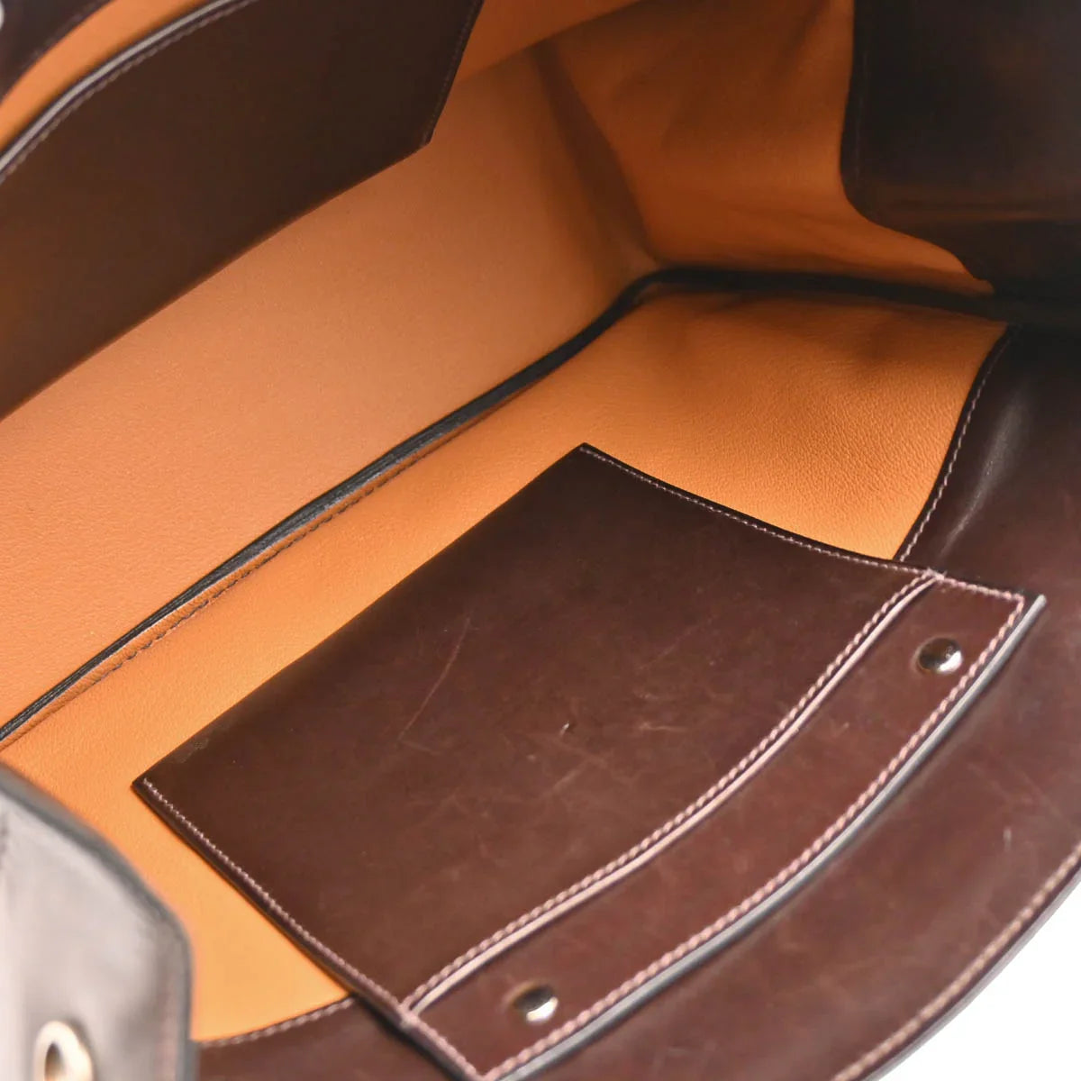 Hermes 2001 Chocolat Tadelakt La Tote Handbag