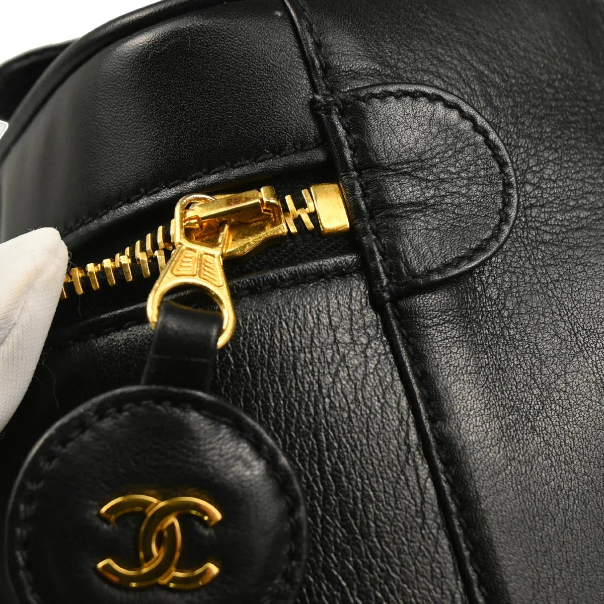 Chanel 1996-1997 Black Lambskin Vanity Handbag