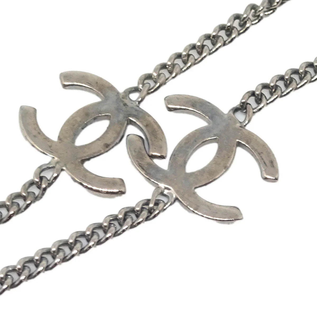 Chanel Chain Necklace Silver 97A