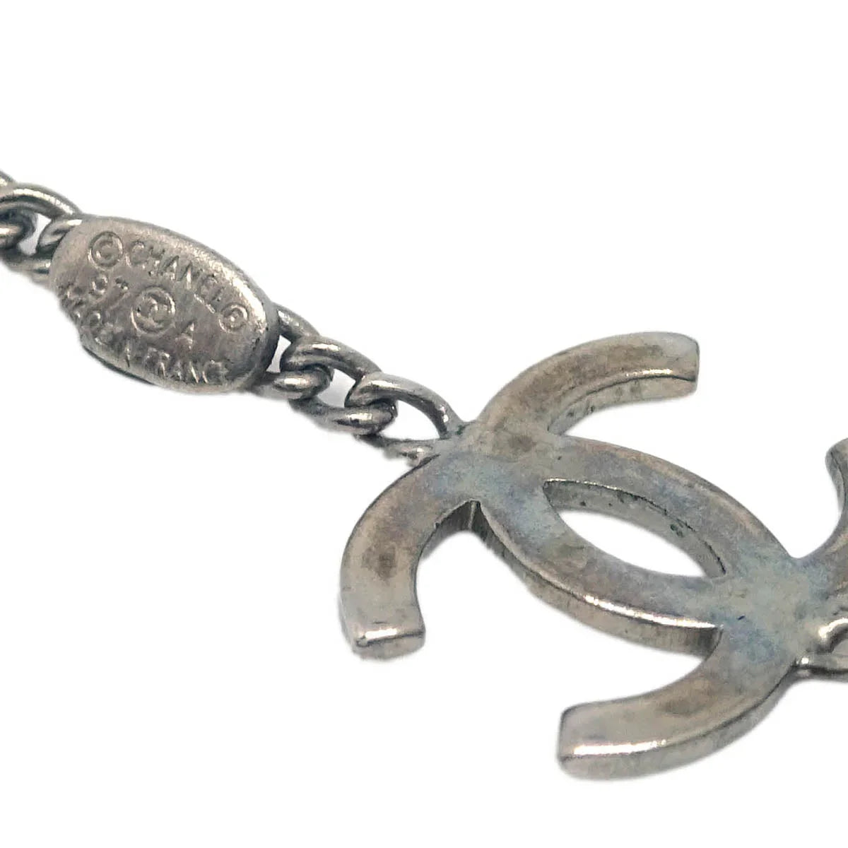 Chanel Chain Necklace Silver 97A