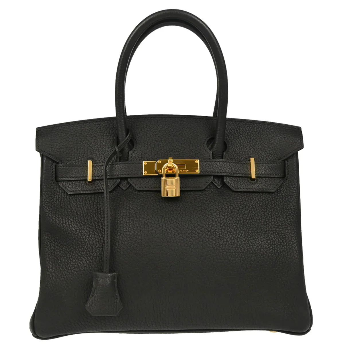 Hermes 2004 Black Taurillon Clemence Birkin 30 Handbag