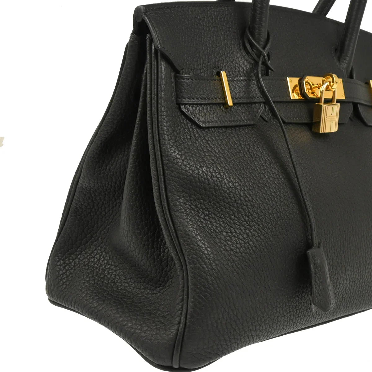 Hermes 2004 Black Taurillon Clemence Birkin 30 Handbag