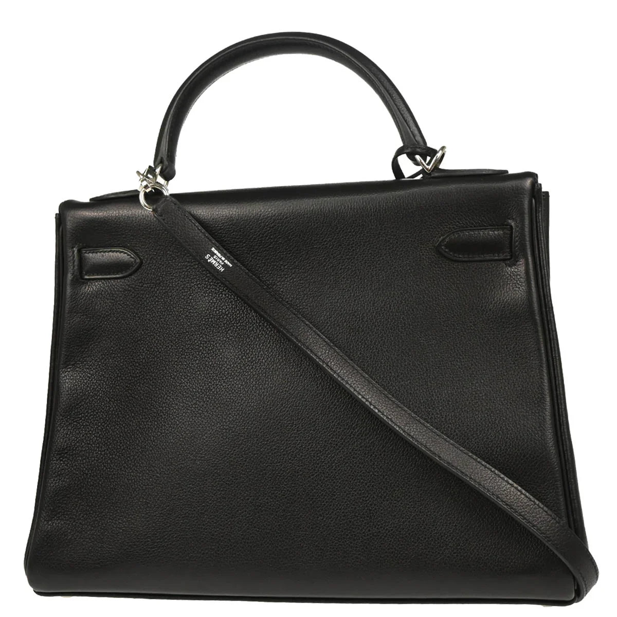 Hermes 2005 Black Chevre Kelly 32 Retourne 2way Shoulder Handbag