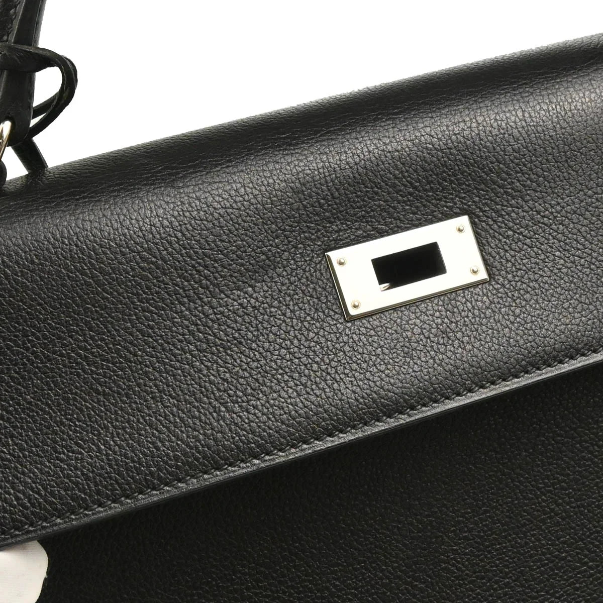Hermes 2005 Black Chevre Kelly 32 Retourne 2way Shoulder Handbag