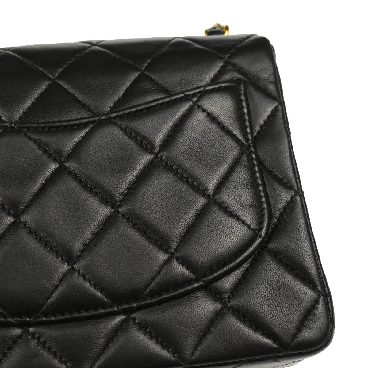 Chanel 1997-1999 Black Lambskin Mini Classic Square Flap Shoulder Bag