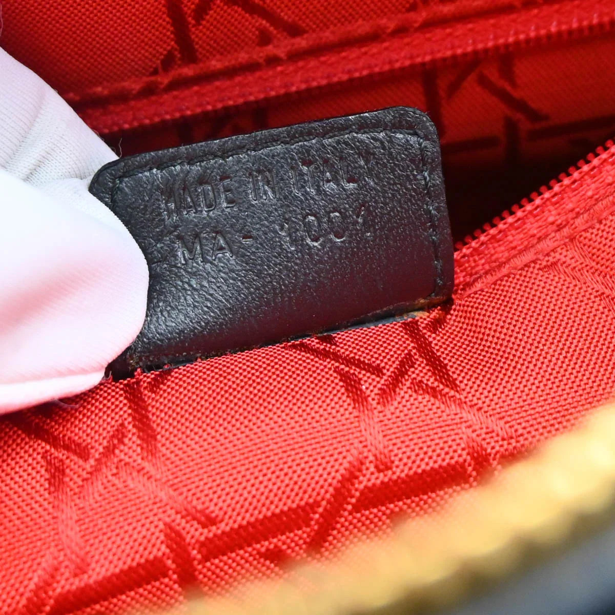 Christian Dior 2001 Black Lambskin Large Lady Dior Cannage 2way Shoulder Handbag