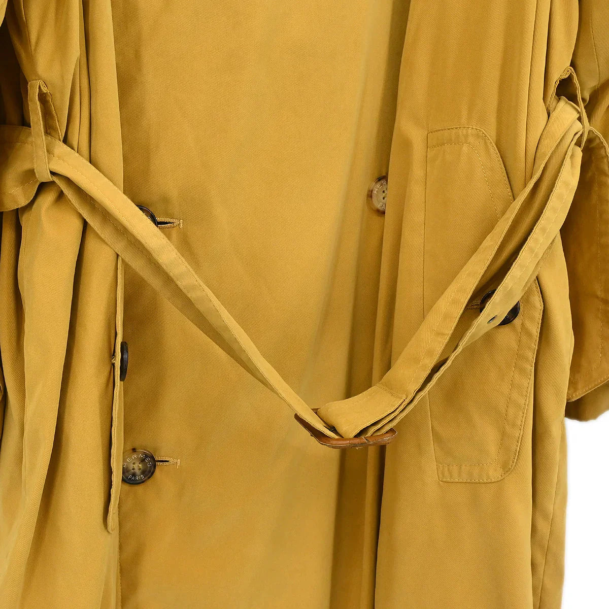 Hermes Double Breasted Coat Dark Yellow #48