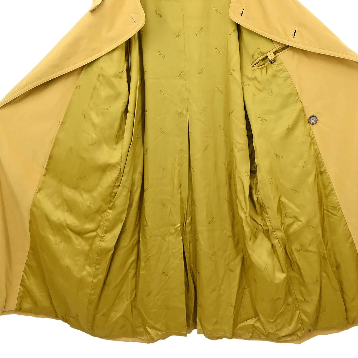 Hermes Double Breasted Coat Dark Yellow #48