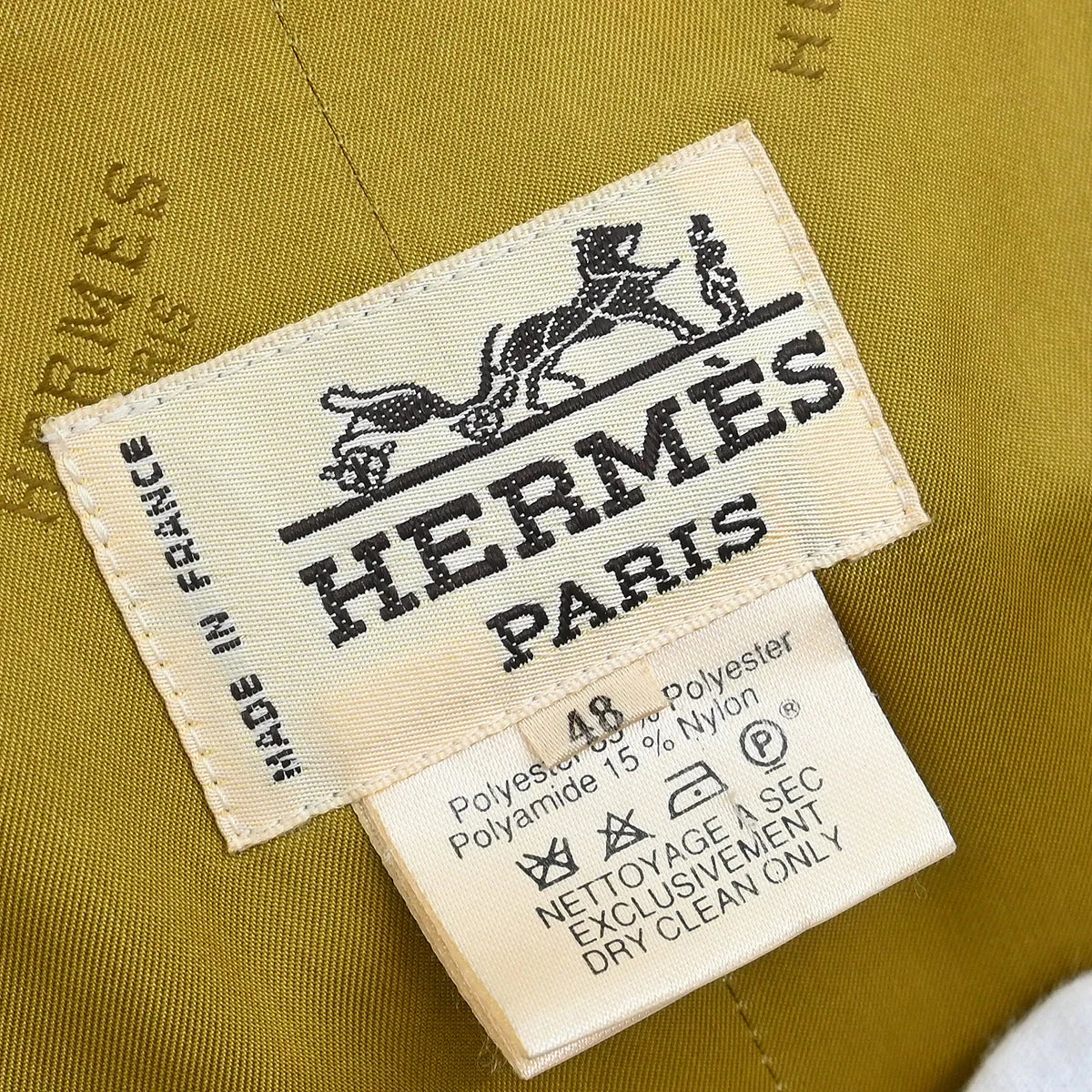 Hermes Double Breasted Coat Dark Yellow #48