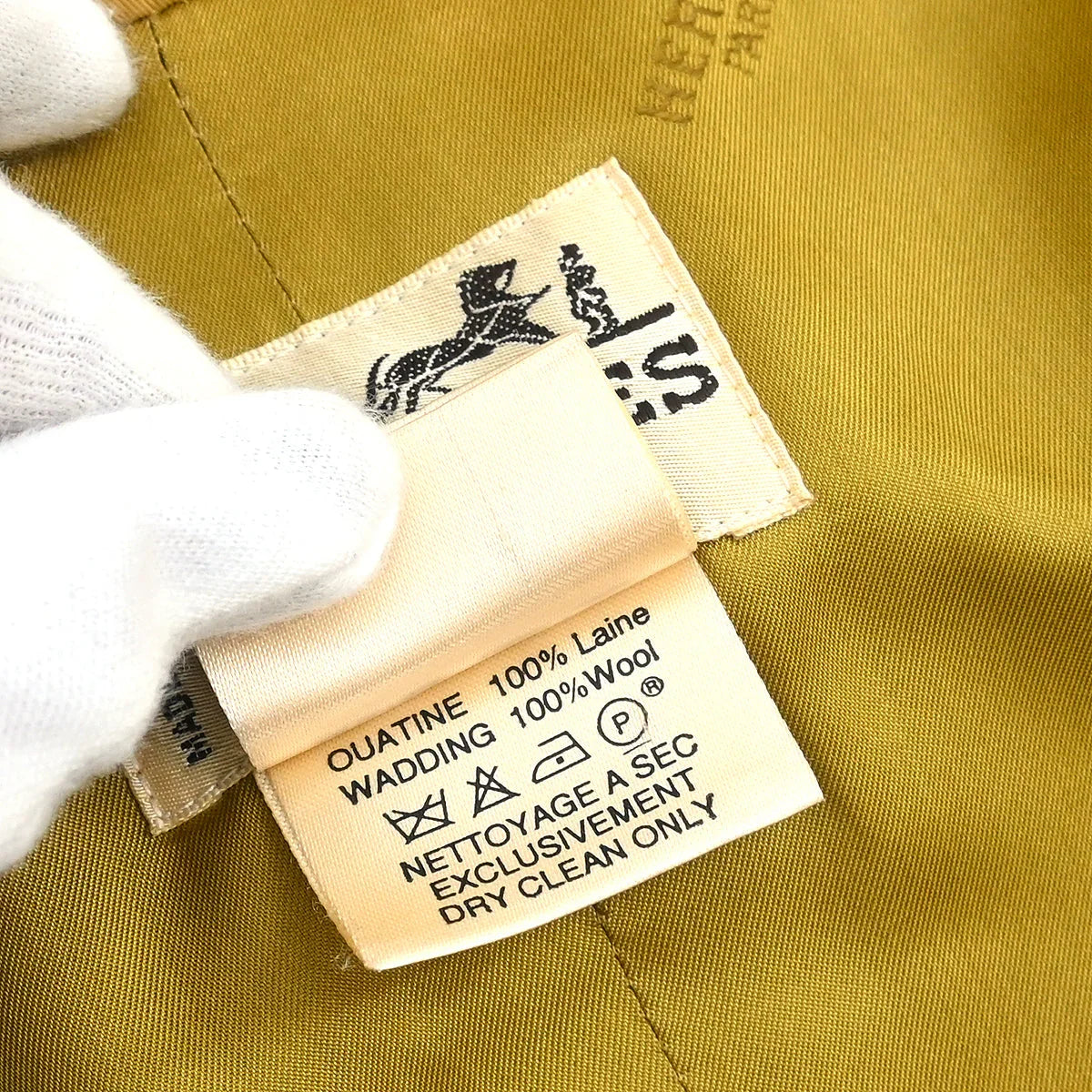 Hermes Double Breasted Coat Dark Yellow #48
