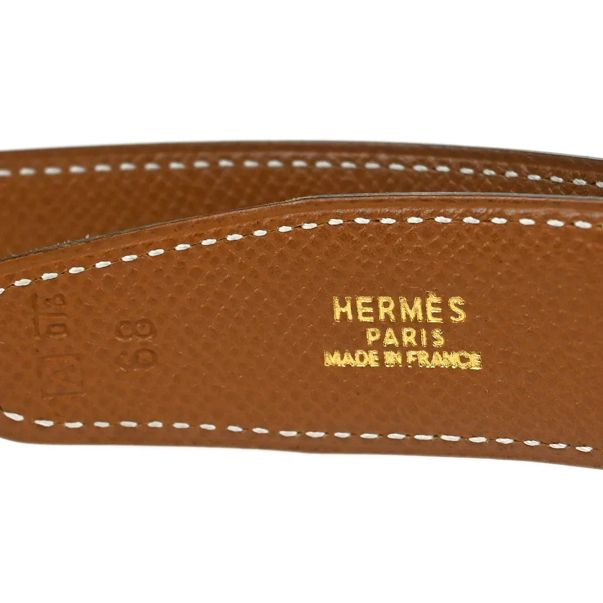 Hermes Black Box Calf Constance Reversible Belt #68 Small Good