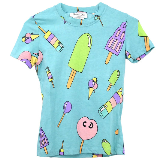 Christian Dior 2002 Short Sleeve T-shirt Top Light Blue #36