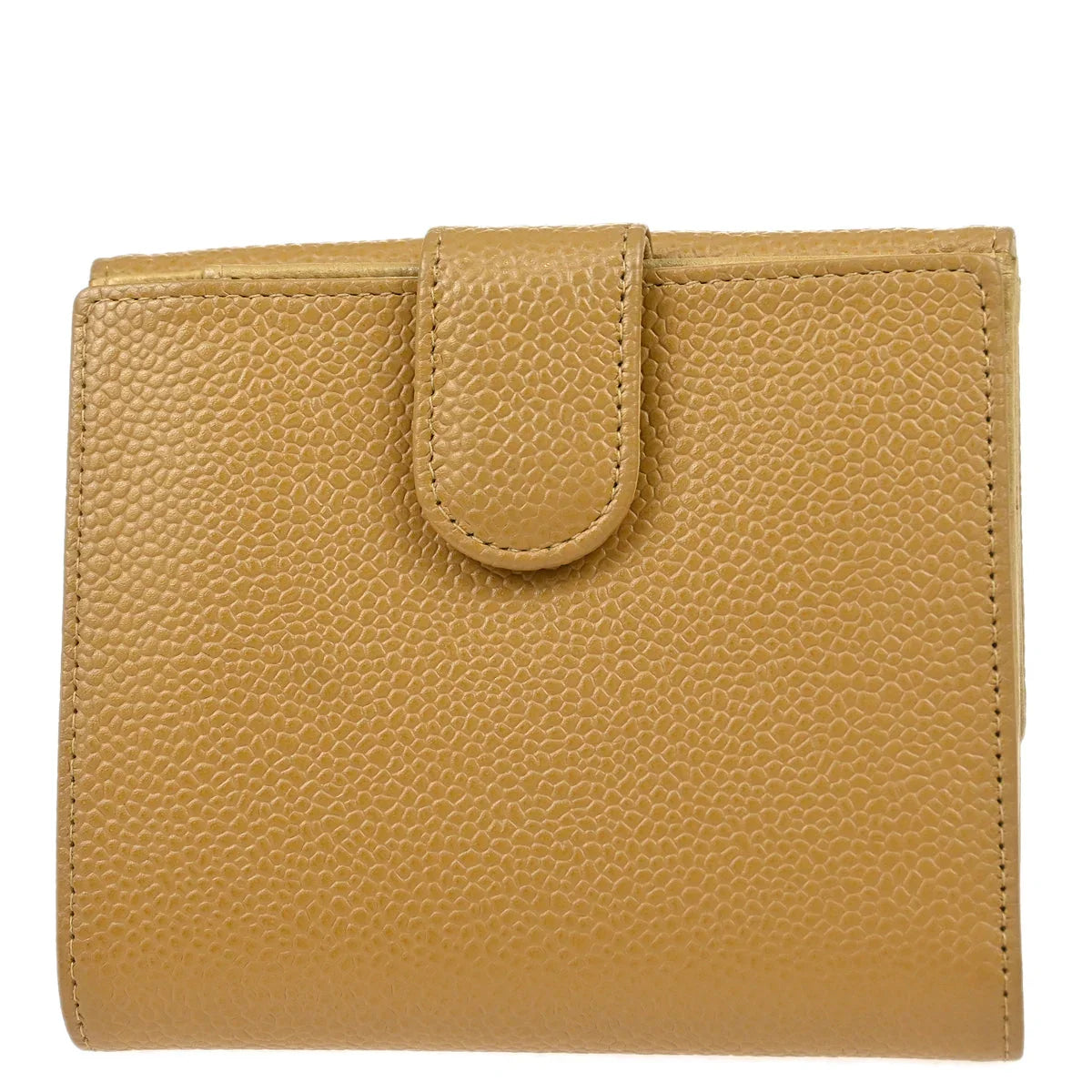 Chanel 2003-2004 Beige Caviar Bifold Wallet