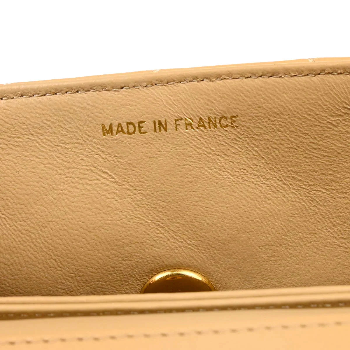 Chanel 1989-1991 Beige Brown Lambskin Shoulder Bag