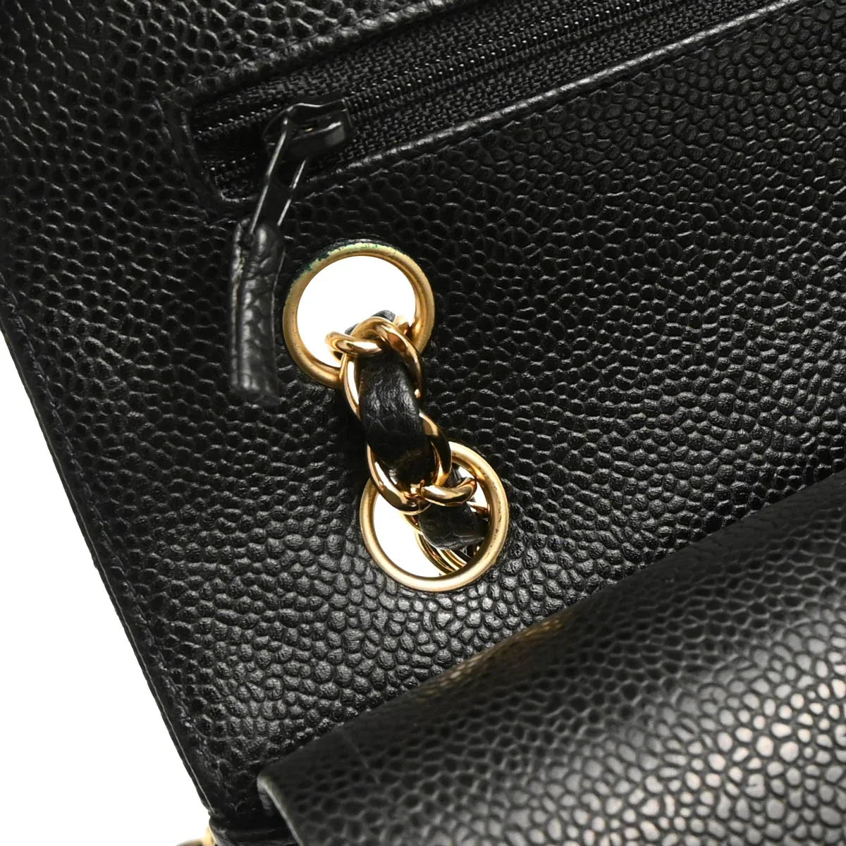 Chanel 2003-2004 Black Caviar Medium Classic Double Flap Shoulder Bag