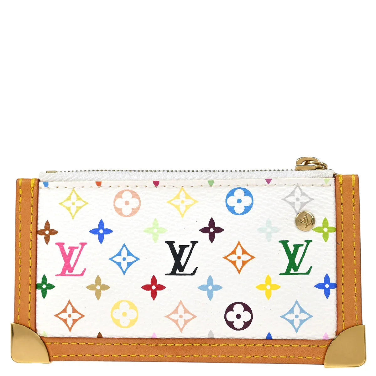 Louis Vuitton White Multicolor Pochette Cles Coin Purse M92655