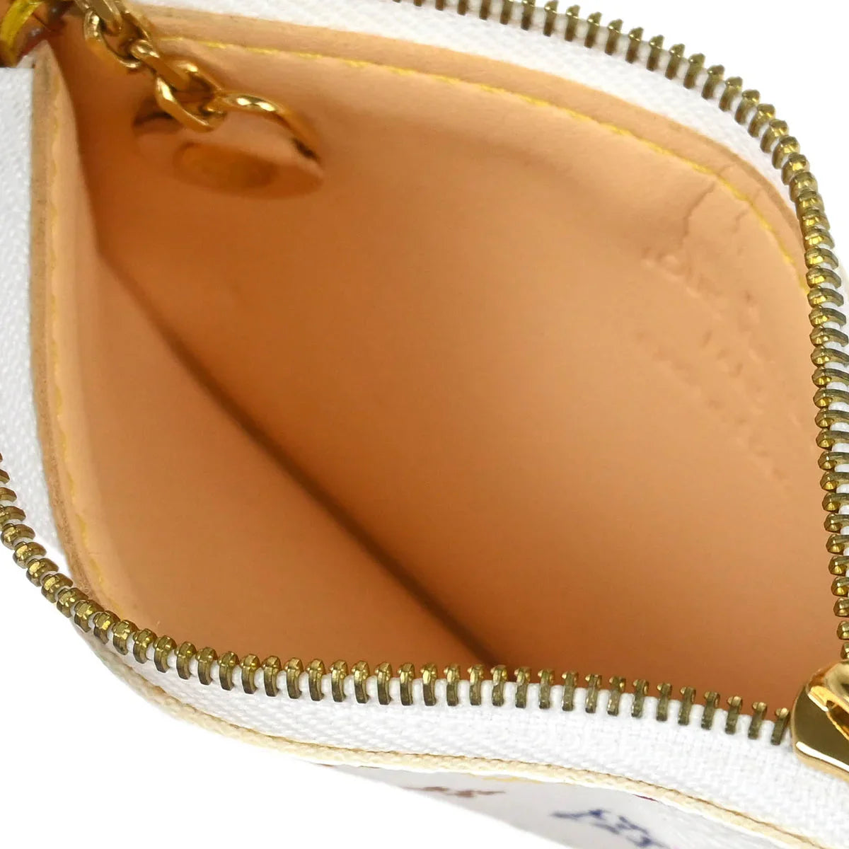 Louis Vuitton White Multicolor Pochette Cles Coin Purse M92655