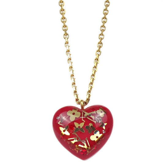 Louis Vuitton Red Monogram Inclusion Necklace M66087