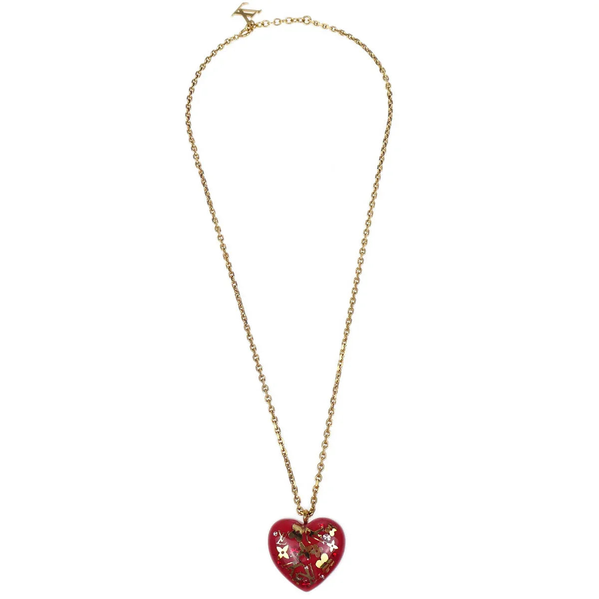 Louis Vuitton Red Monogram Inclusion Necklace M66087