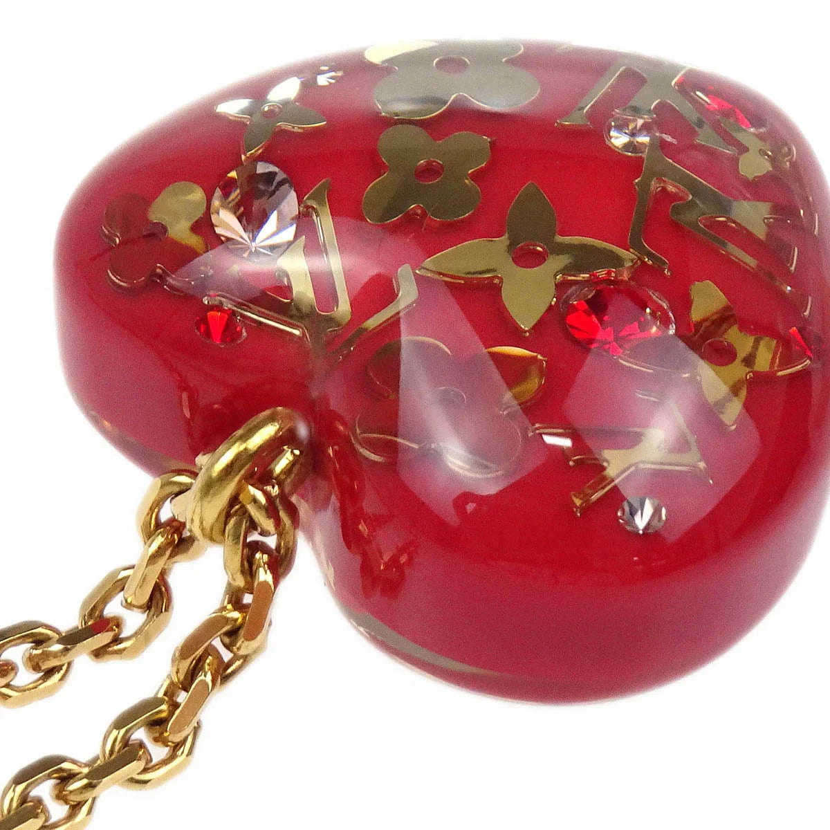 Louis Vuitton Red Monogram Inclusion Necklace M66087
