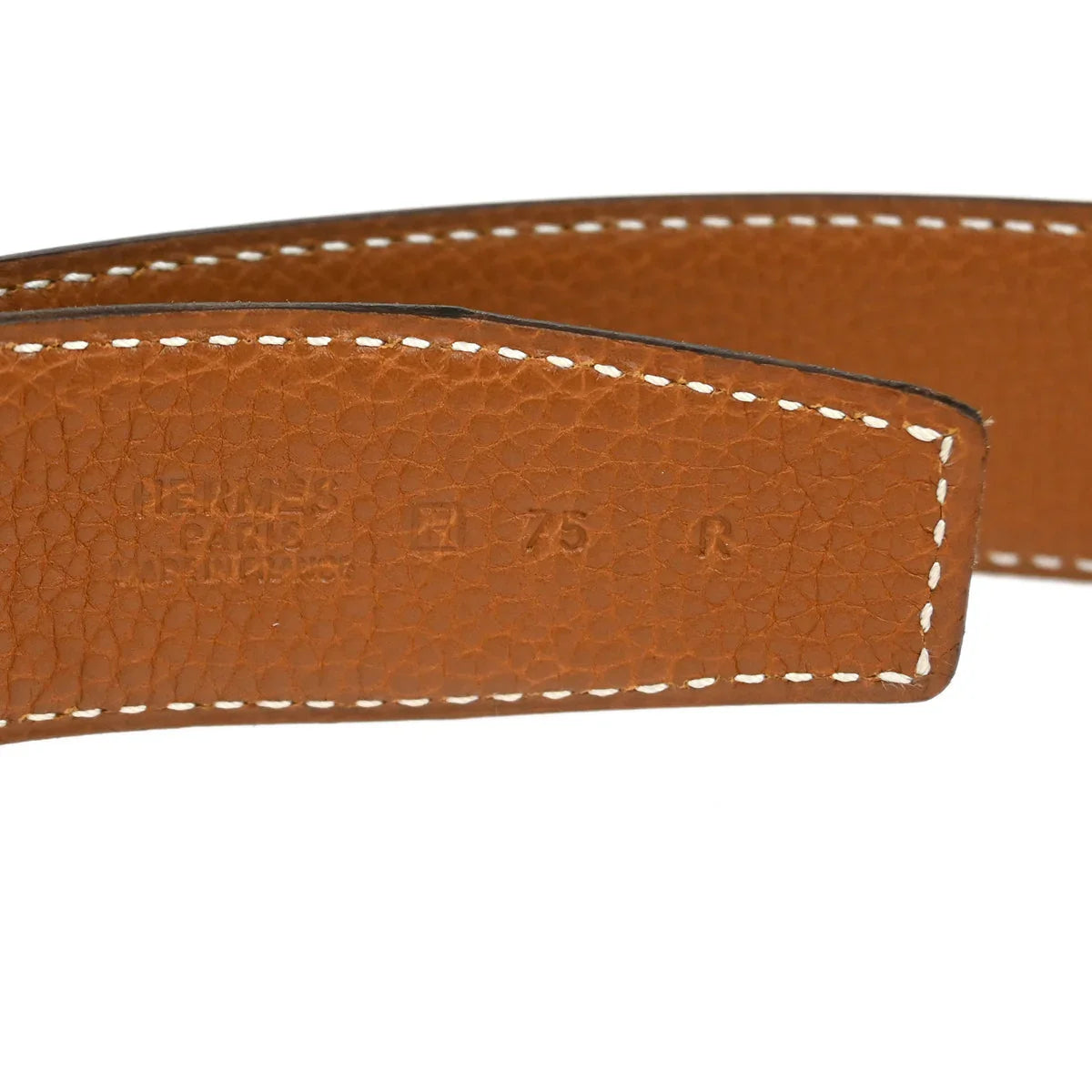 Hermes Black Box Calf Constance Reversible Belt #75 Small Good
