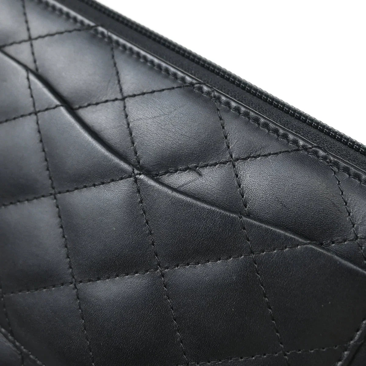 Chanel 2005-2006 Black Calfskin Cambon Ligne Long Wallet