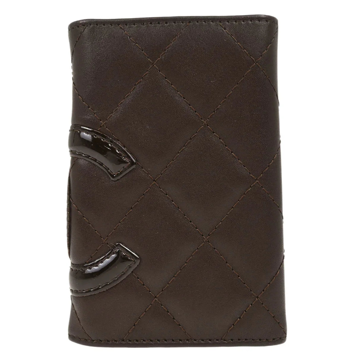 Chanel 2005-2006 Brown Calfskin Cambon Ligne Six Hook Key Case Small Good