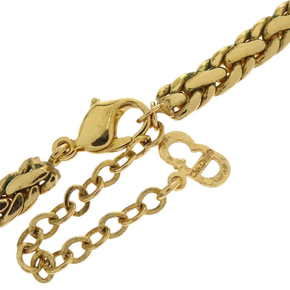 Christian Dior Necklace Gold Rhinestone