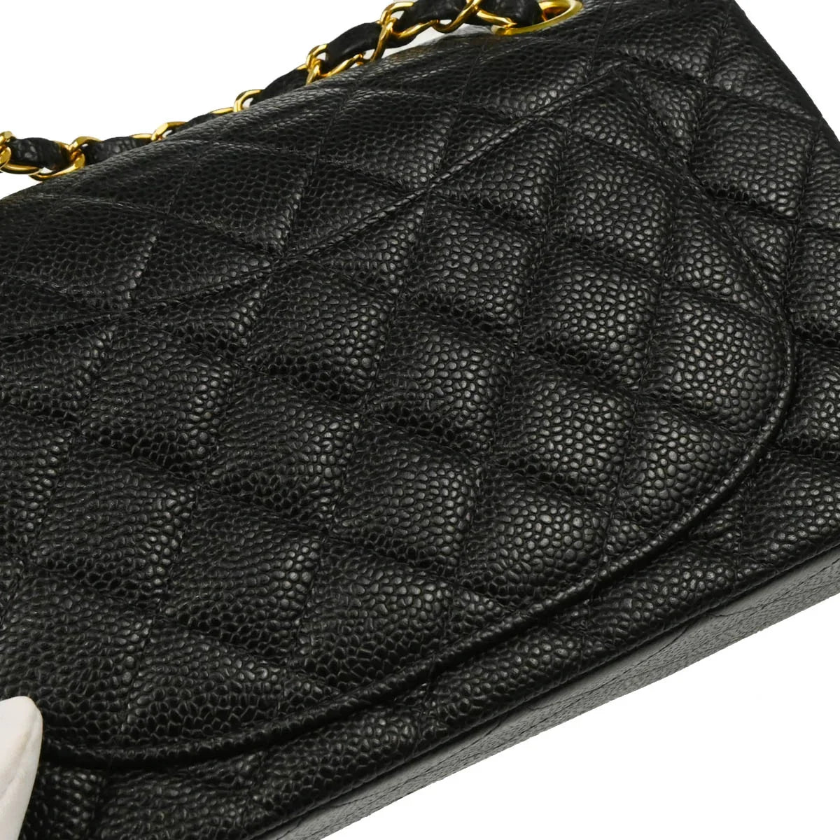 Chanel 2005-2006 Black Caviar Small Classic Double Flap Shoulder Bag