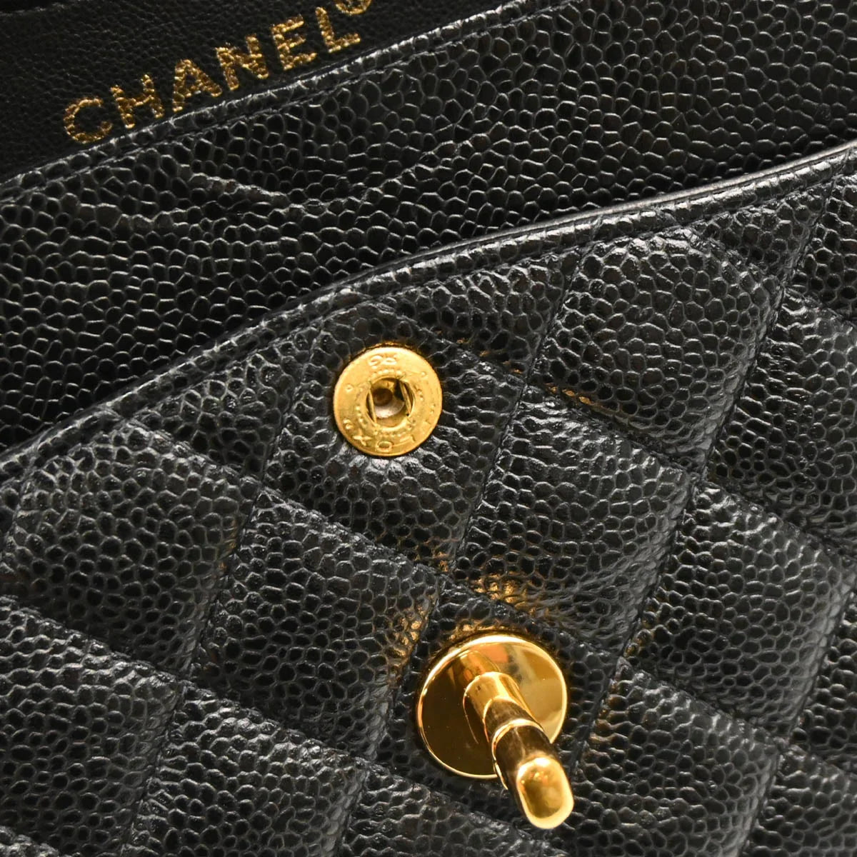 Chanel 2005-2006 Black Caviar Small Classic Double Flap Shoulder Bag