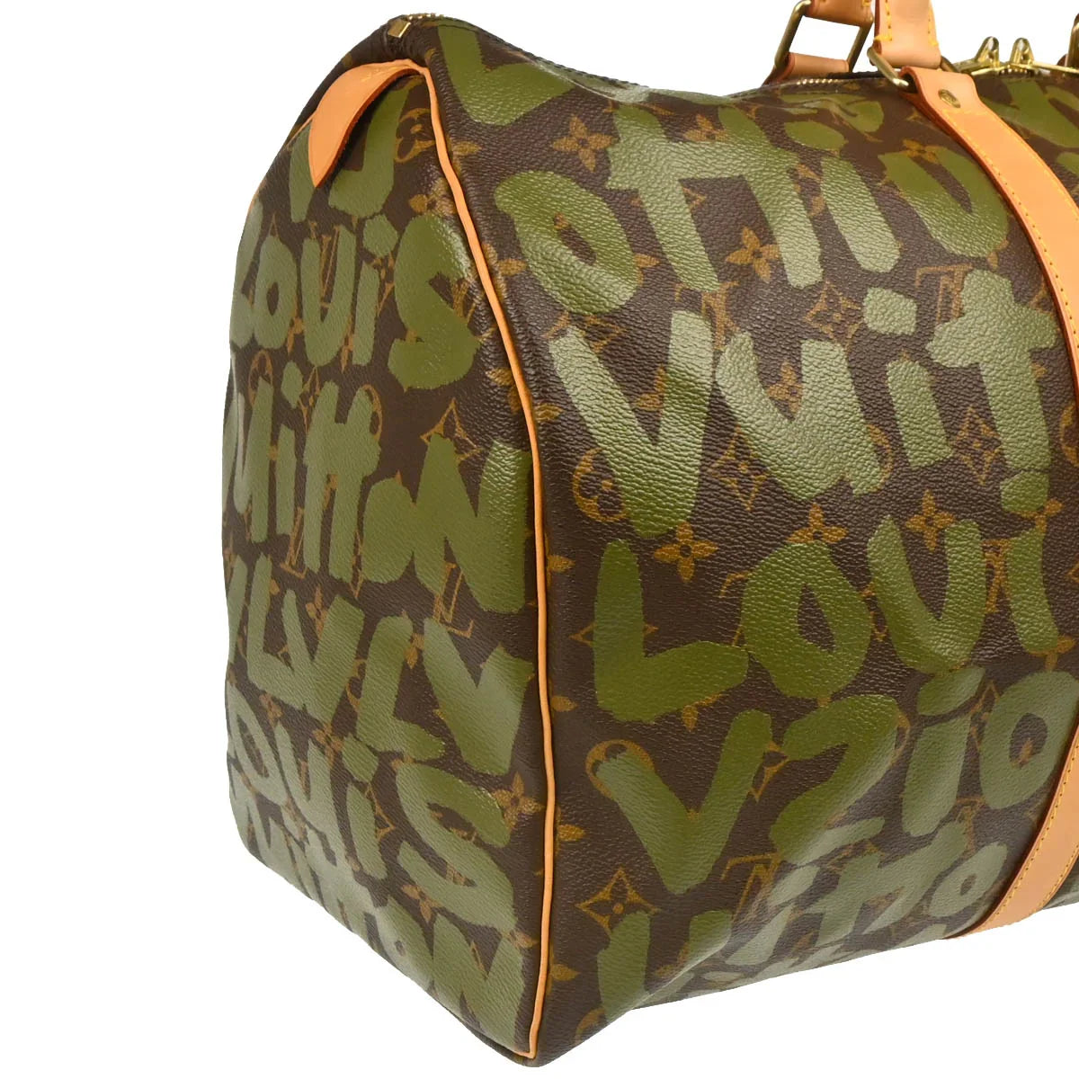 Louis Vuitton 2001 Khaki Monogram Graffiti Keepall 50 Duffle M92196