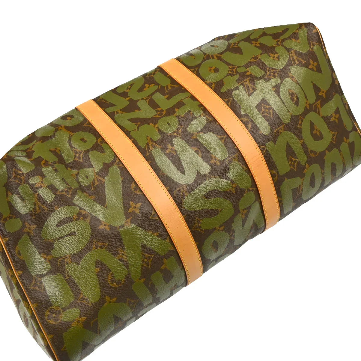 Louis Vuitton 2001 Khaki Monogram Graffiti Keepall 50 Duffle M92196